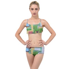 Pixel Map Game Layered Top Bikini Set by Cemarart