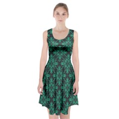 Green Damask Pattern Vintage Floral Pattern, Green Vintage Racerback Midi Dress by nateshop