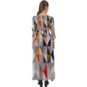 Mosaic, Colorful, Rhombuses, Pattern, Geometry Button Up Maxi Dress View2