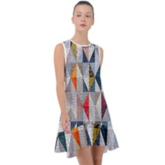 Mosaic, Colorful, Rhombuses, Pattern, Geometry Frill Swing Dress by nateshop