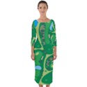 Golf Course Par Golf Course Green Quarter Sleeve Midi Bodycon Dress View1