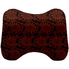 Brown Floral Pattern Floral Greek Ornaments Head Support Cushion by nateshop