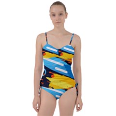 Colorful Paint Strokes Sweetheart Tankini Set by nateshop