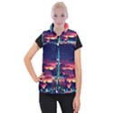 Cityscape Building Painting 3d City Illustration Women s Button Up Vest View1