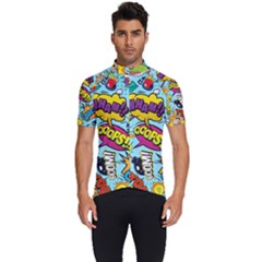 Vintage Tattoos Colorful Seamless Pattern Men s Short Sleeve Cycling Jersey by Bedest