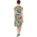 Comic Elements Colorful Seamless Pattern Cap Sleeve Midi Dress View2