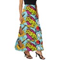 Graffiti Word Seamless Pattern Tiered Ruffle Maxi Skirt View3