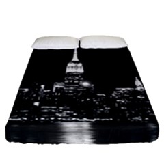 Photography Of Buildings New York City  Nyc Skyline Fitted Sheet (queen Size) by Cemarart