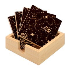 Realistic Night Sky With Constellations Bamboo Coaster Set by Cemarart