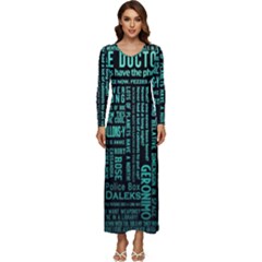 Tardis Doctor Who Technology Number Communication Long Sleeve Longline Maxi Dress by Cemarart