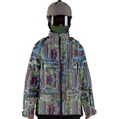 Arcade Game Retro Pattern Men s Zip Ski And Snowboard Waterproof Breathable Jacket by Cemarart