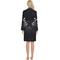 Black Cat Face Long Sleeve Velvet Robe View4