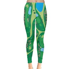 Golf Course Par Golf Course Green Everyday Leggings  by Cemarart