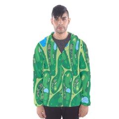 Golf Course Par Golf Course Green Men s Hooded Windbreaker by Cemarart