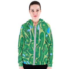 Golf Course Par Golf Course Green Women s Zipper Hoodie by Cemarart