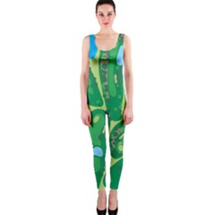 Golf Course Par Golf Course Green One Piece Catsuit by Cemarart