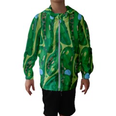 Golf Course Par Golf Course Green Kids  Hooded Windbreaker by Cemarart