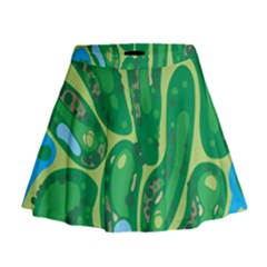 Golf Course Par Golf Course Green Mini Flare Skirt by Cemarart