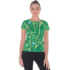 Golf Course Par Golf Course Green Short Sleeve Sports Top  by Cemarart