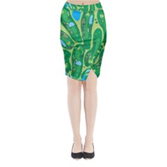 Golf Course Par Golf Course Green Midi Wrap Pencil Skirt by Cemarart