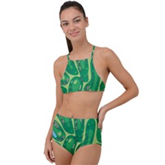 Golf Course Par Golf Course Green Halter Tankini Set by Cemarart