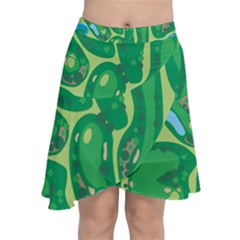 Golf Course Par Golf Course Green Chiffon Wrap Front Skirt by Cemarart