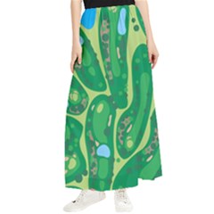 Golf Course Par Golf Course Green Maxi Chiffon Skirt by Cemarart