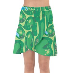 Golf Course Par Golf Course Green Wrap Front Skirt by Cemarart