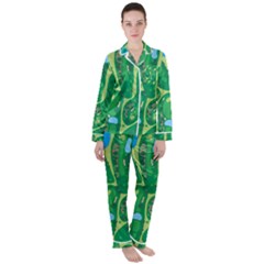 Golf Course Par Golf Course Green Women s Long Sleeve Satin Pajamas Set	 by Cemarart