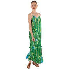 Golf Course Par Golf Course Green Cami Maxi Ruffle Chiffon Dress by Cemarart