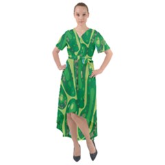 Golf Course Par Golf Course Green Front Wrap High Low Dress by Cemarart