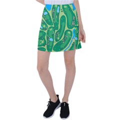 Golf Course Par Golf Course Green Tennis Skirt by Cemarart