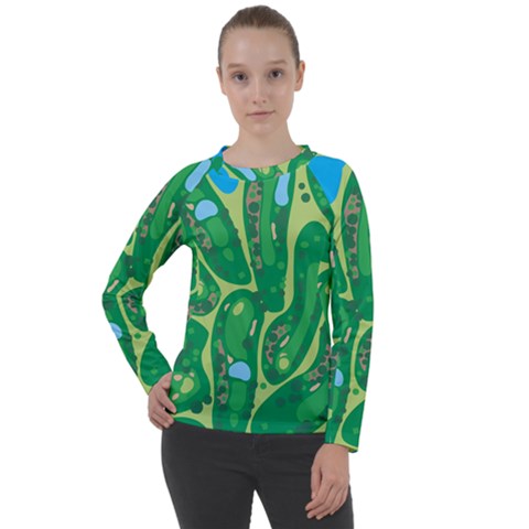 Golf Course Par Golf Course Green Women s Long Sleeve Raglan T-shirt by Cemarart