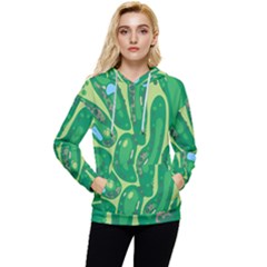 Golf Course Par Golf Course Green Women s Lightweight Drawstring Hoodie by Cemarart