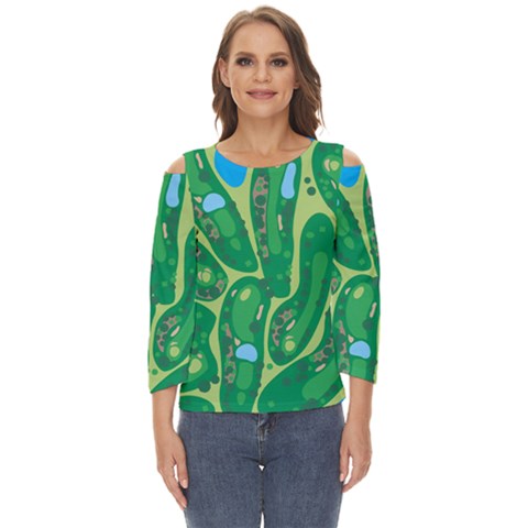 Golf Course Par Golf Course Green Cut Out Wide Sleeve Top by Cemarart