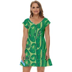 Golf Course Par Golf Course Green Short Sleeve Tiered Mini Dress by Cemarart