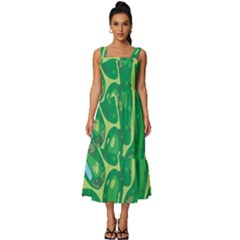 Golf Course Par Golf Course Green Square Neckline Tiered Midi Dress by Cemarart