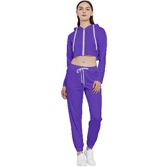 Ultra Violet Purple Cropped Zip Up Lounge Set by bruzer