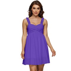 Ultra Violet Purple Ruffle Strap Babydoll Chiffon Dress by bruzer