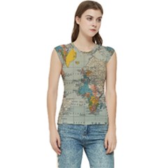 Vintage World Map Women s Raglan Cap Sleeve T-shirt by Proyonanggan