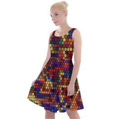 Hexagon Honeycomb Pattern Design Knee Length Skater Dress by Ndabl3x