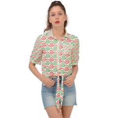 Background Pattern Leaves Texture Tie Front Shirt  by Ndabl3x