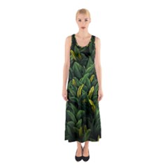 Banana Leaves Sleeveless Maxi Dress by goljakoff