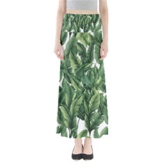 Green Banana Leaves Full Length Maxi Skirt by goljakoff