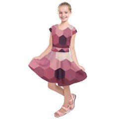 Hexagon Valentine Valentines Kids  Short Sleeve Dress by Grandong