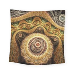 Fractals, Floral Ornaments, Waves Square Tapestry (small) by nateshop