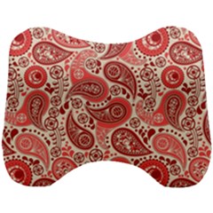 Paisley Red Ornament Texture Head Support Cushion by nateshop