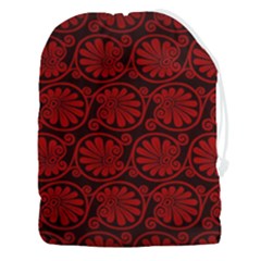 Red Floral Pattern Floral Greek Ornaments Drawstring Pouch (3xl) by nateshop