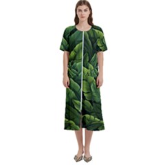 Green Leaves Women s Cotton Short Sleeve Nightgown by goljakoff