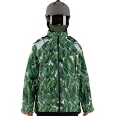 Tropical Leaves Men s Zip Ski And Snowboard Waterproof Breathable Jacket by goljakoff